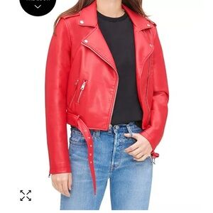 Levi's
Women's Faux-Leather Belted Hem Moto Jacket